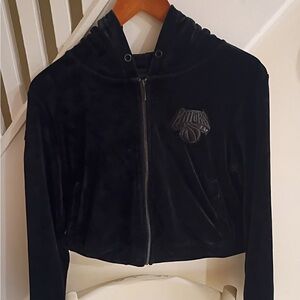 Women's New York Knicks Pro Standard Triple Black Velour Full-Zip Hoodie size M